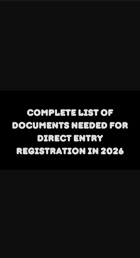Documents For Direct Entry Registration