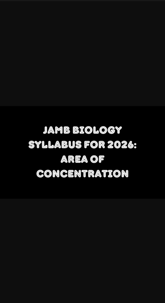 jamb biology syllabus for 2026