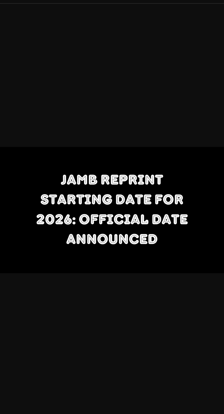 Jamb reprint starting date for 2026