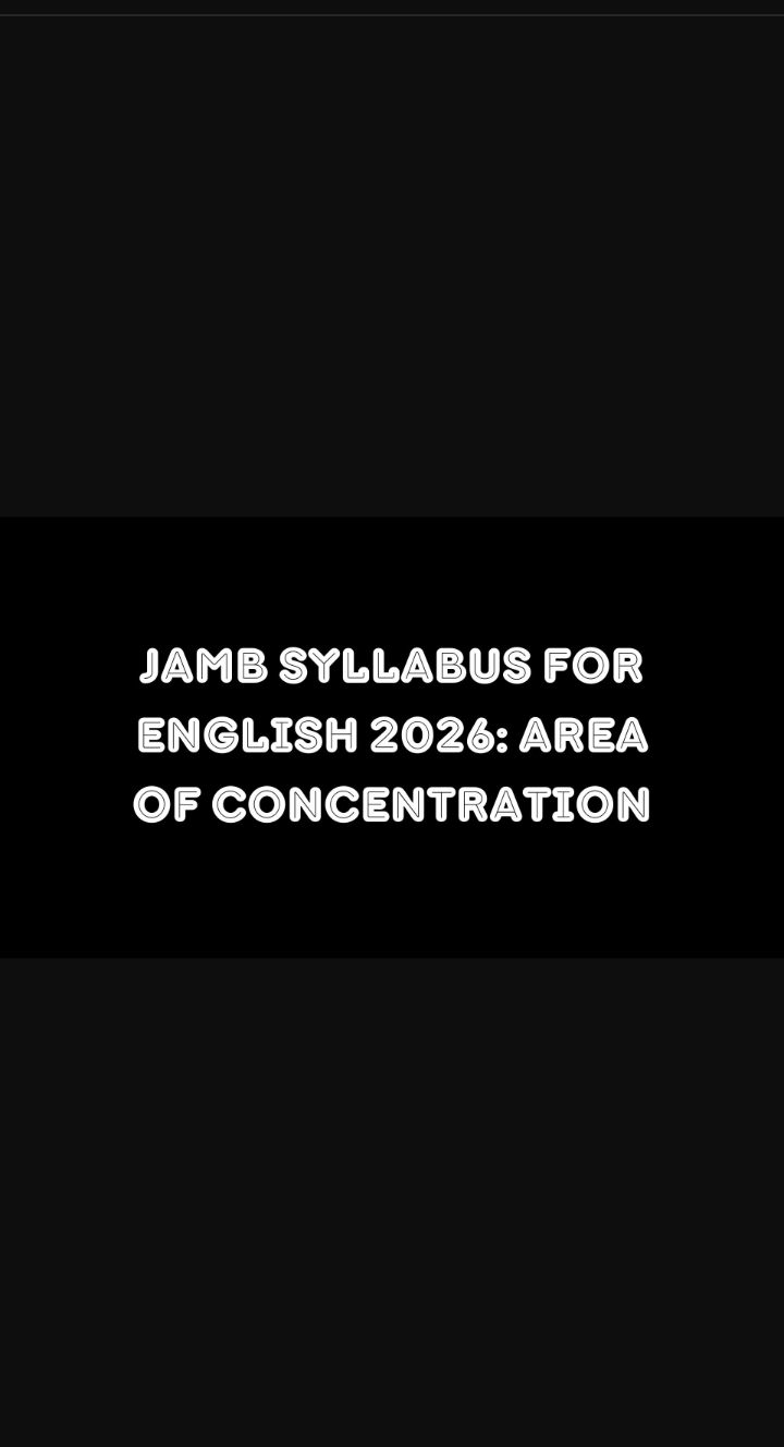 JAMB Syllabus For English 2026