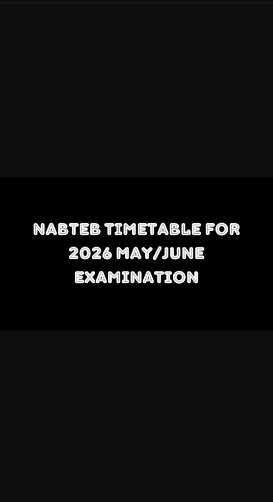 NABTEB timetable for 2026