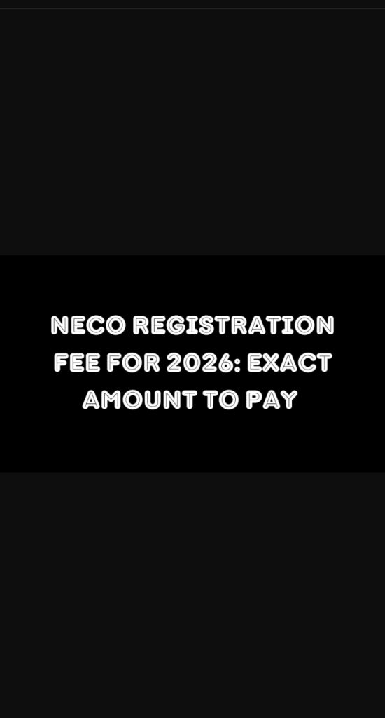 neco registration fee for 2026