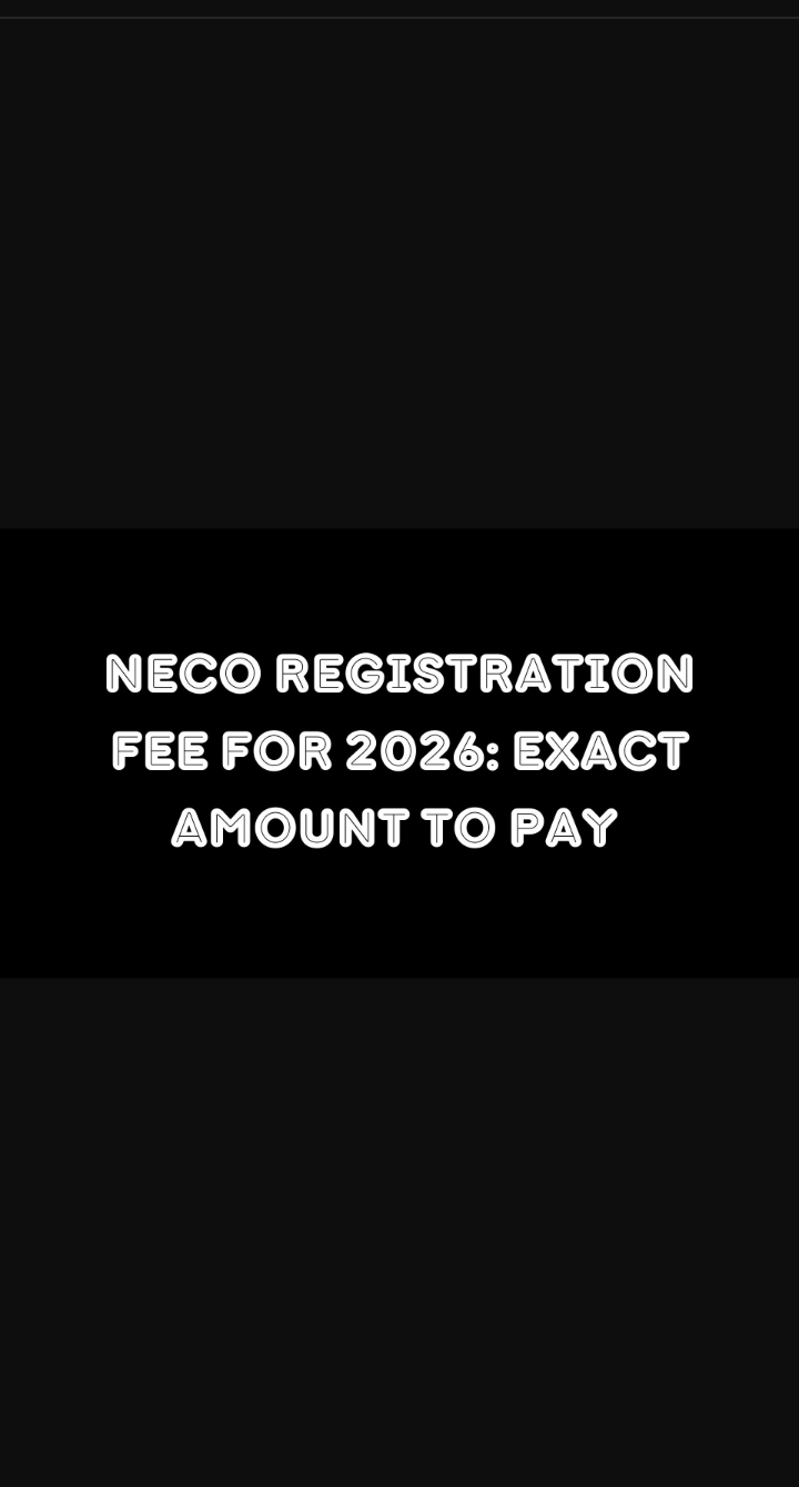neco registration fee for 2026