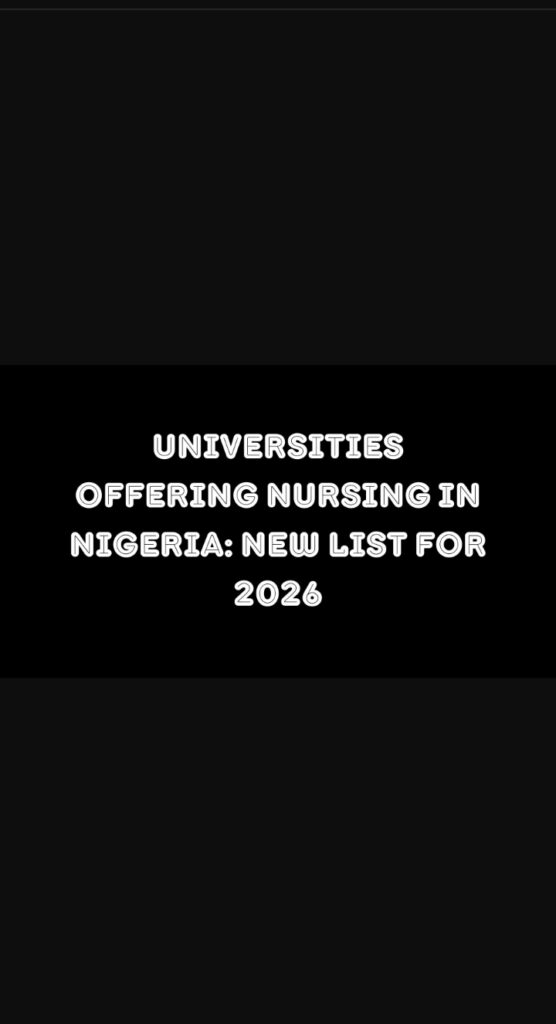 universities offering nursing in Nigeria