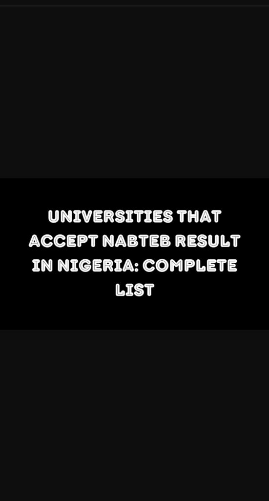 universities that accept NABTEB result in Nigeria