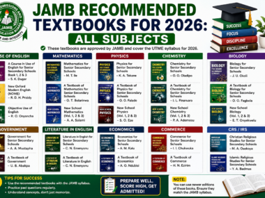 JAMB Recommended Textbooks For 2026: All Subjects