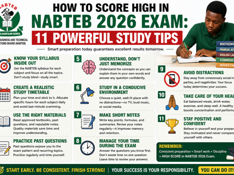 How To Score High In NABTEB 2026 Exam: 11 Powerful Study Tips