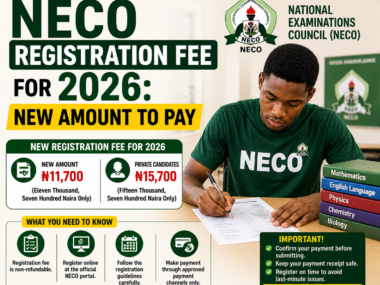 NECO Registration Fee For 2026: New Amount To Pay
